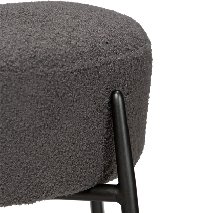 [var:Bezug=Stein RPES Bouclé mit antiken Zinnbeinen] ORBIT Barhocker