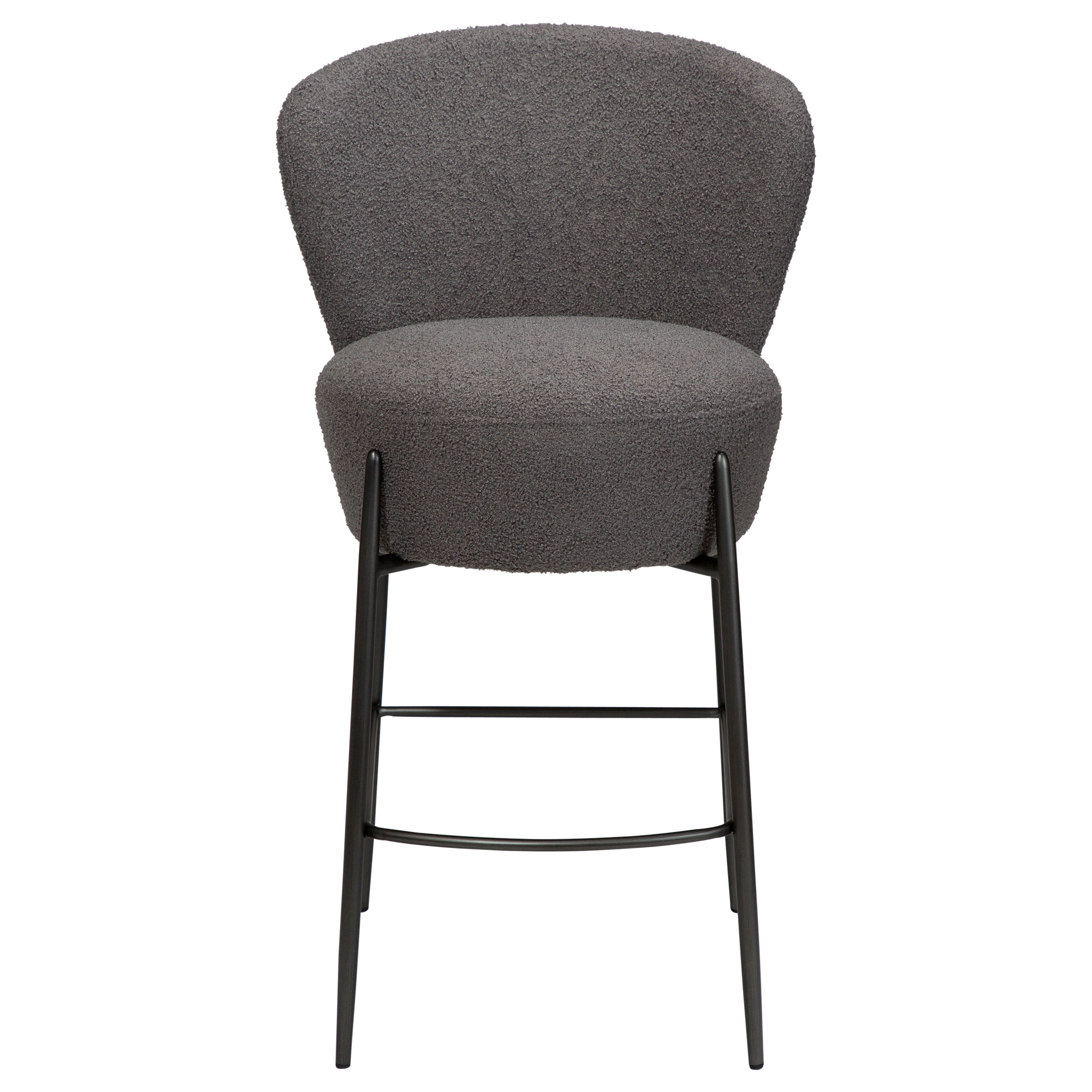 [var:Bezug=Stein RPES Bouclé mit antiken Zinnbeinen] ORBIT Barhocker