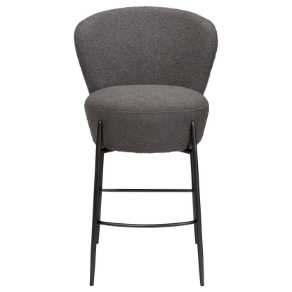 [var:Bezug=Stein RPES Bouclé mit antiken Zinnbeinen] ORBIT Barhocker