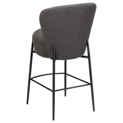 [var:Bezug=Stein RPES Bouclé mit antiken Zinnbeinen] ORBIT Barhocker