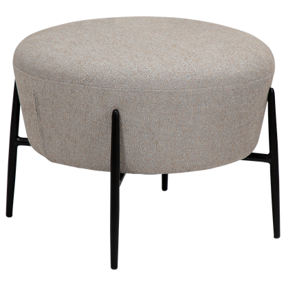 [var:Bezug=Kaschmir Bouclé-Stoff mit schwarzen Metallbeinen] ORBIT Fußhocker