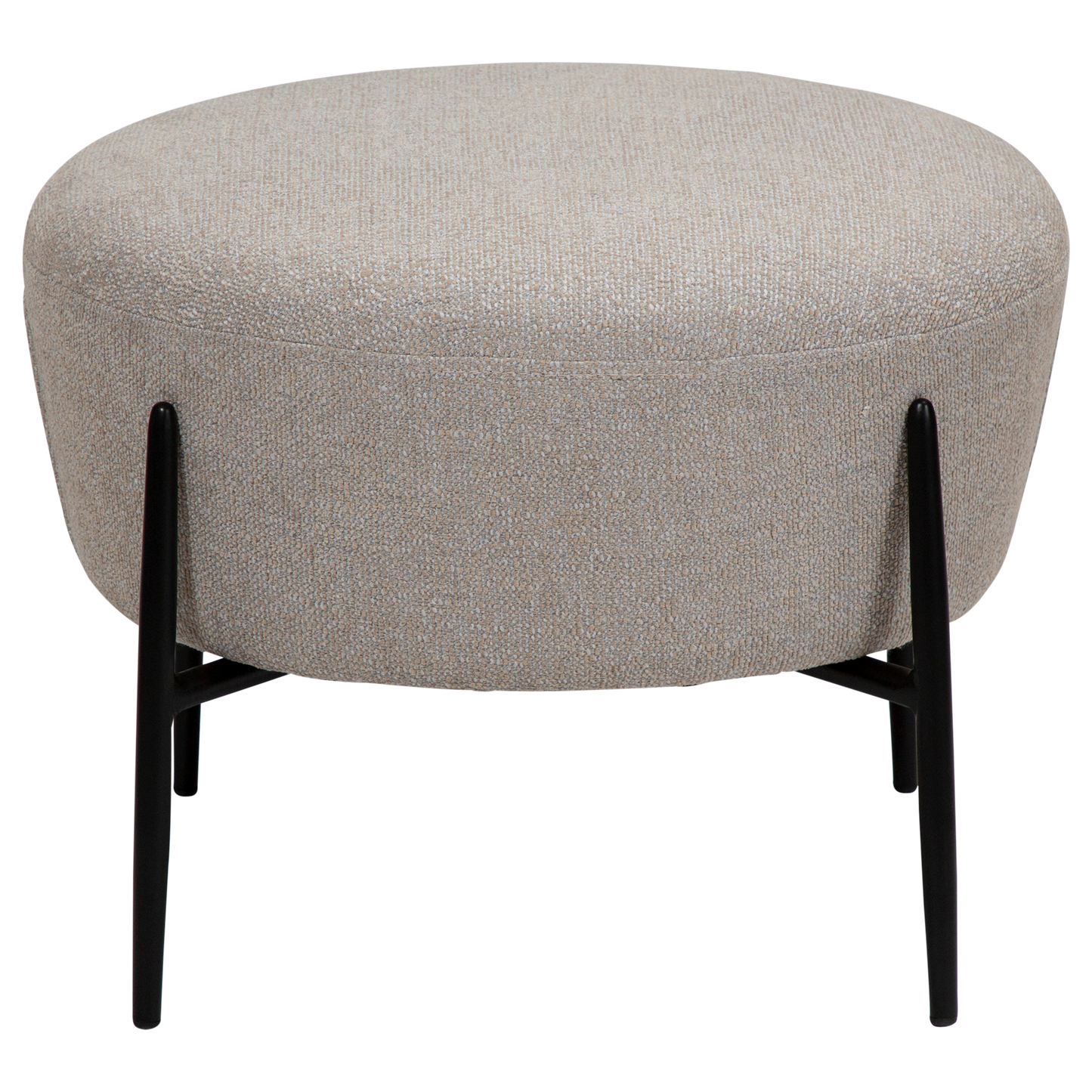 [var:Bezug=Kaschmir Bouclé-Stoff mit schwarzen Metallbeinen] ORBIT Fußhocker