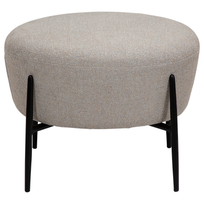 [var:Bezug=Kaschmir Bouclé-Stoff mit schwarzen Metallbeinen] ORBIT Fußhocker