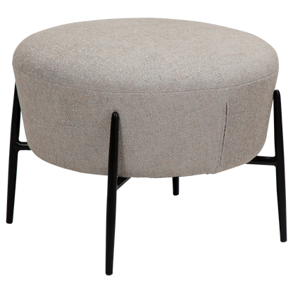 [var:Bezug=Kaschmir Bouclé-Stoff mit schwarzen Metallbeinen] ORBIT Fußhocker