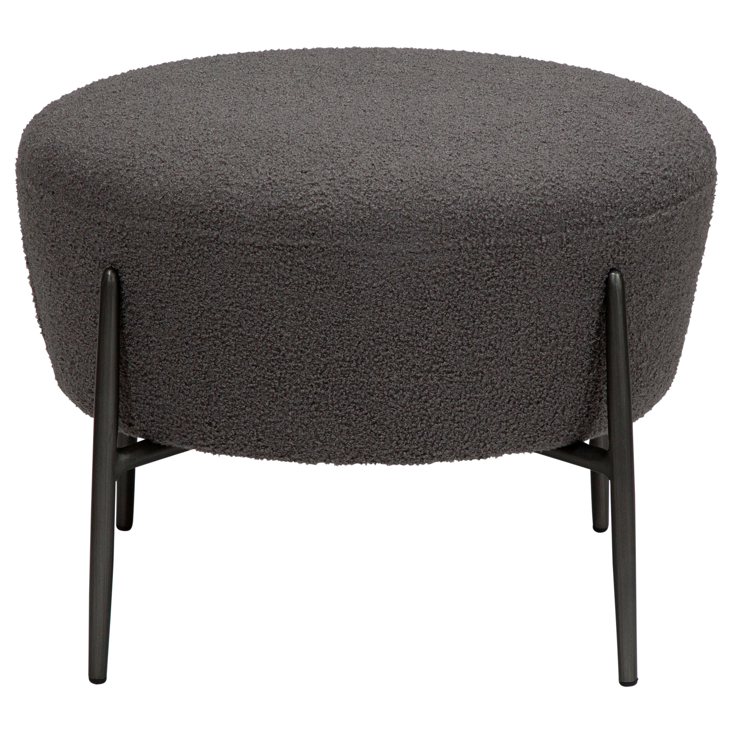 [var:Bezug=Stein RPES Bouclé mit antiken Zinnbeinen] ORBIT Fußhocker