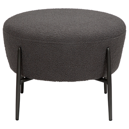 [var:Bezug=Stein RPES Bouclé mit antiken Zinnbeinen] ORBIT Fußhocker