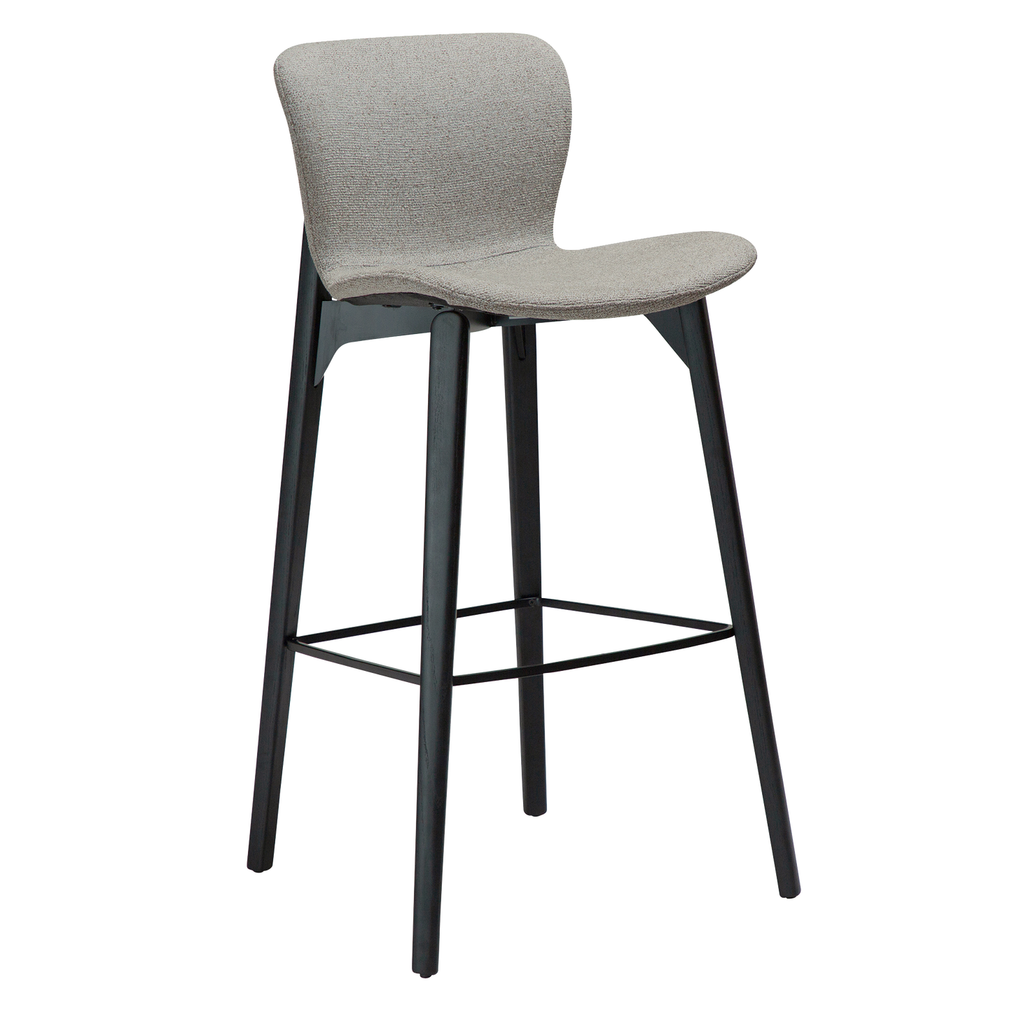 [var:Bezug=kiesel erdfarben Bouclé-Stoff mit Beinen aus schwarzem Eschenholz] PARAGON Barstuhl