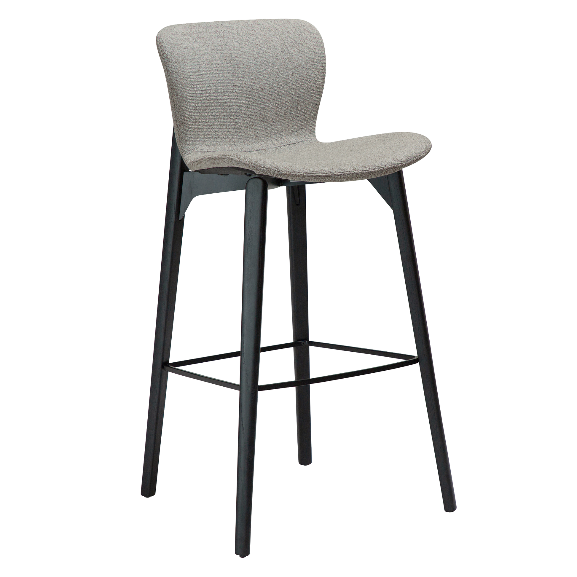 [var:Bezug=kiesel erdfarben Bouclé-Stoff mit Beinen aus schwarzem Eschenholz] PARAGON Barstuhl