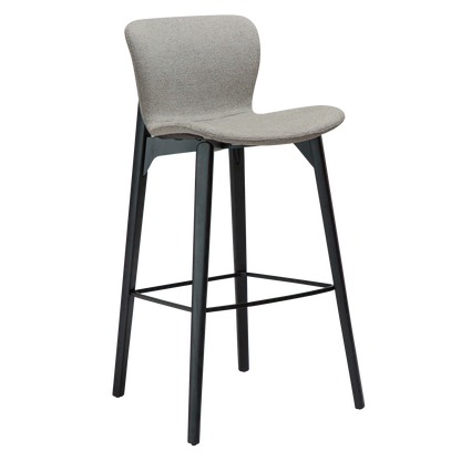 [var:Bezug=kiesel erdfarben Bouclé-Stoff mit Beinen aus schwarzem Eschenholz] PARAGON Barstuhl