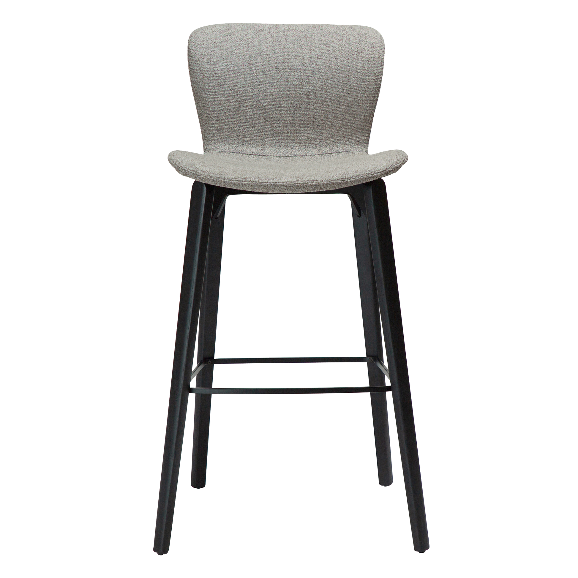 [var:Bezug=kiesel erdfarben Bouclé-Stoff mit Beinen aus schwarzem Eschenholz] PARAGON Barstuhl