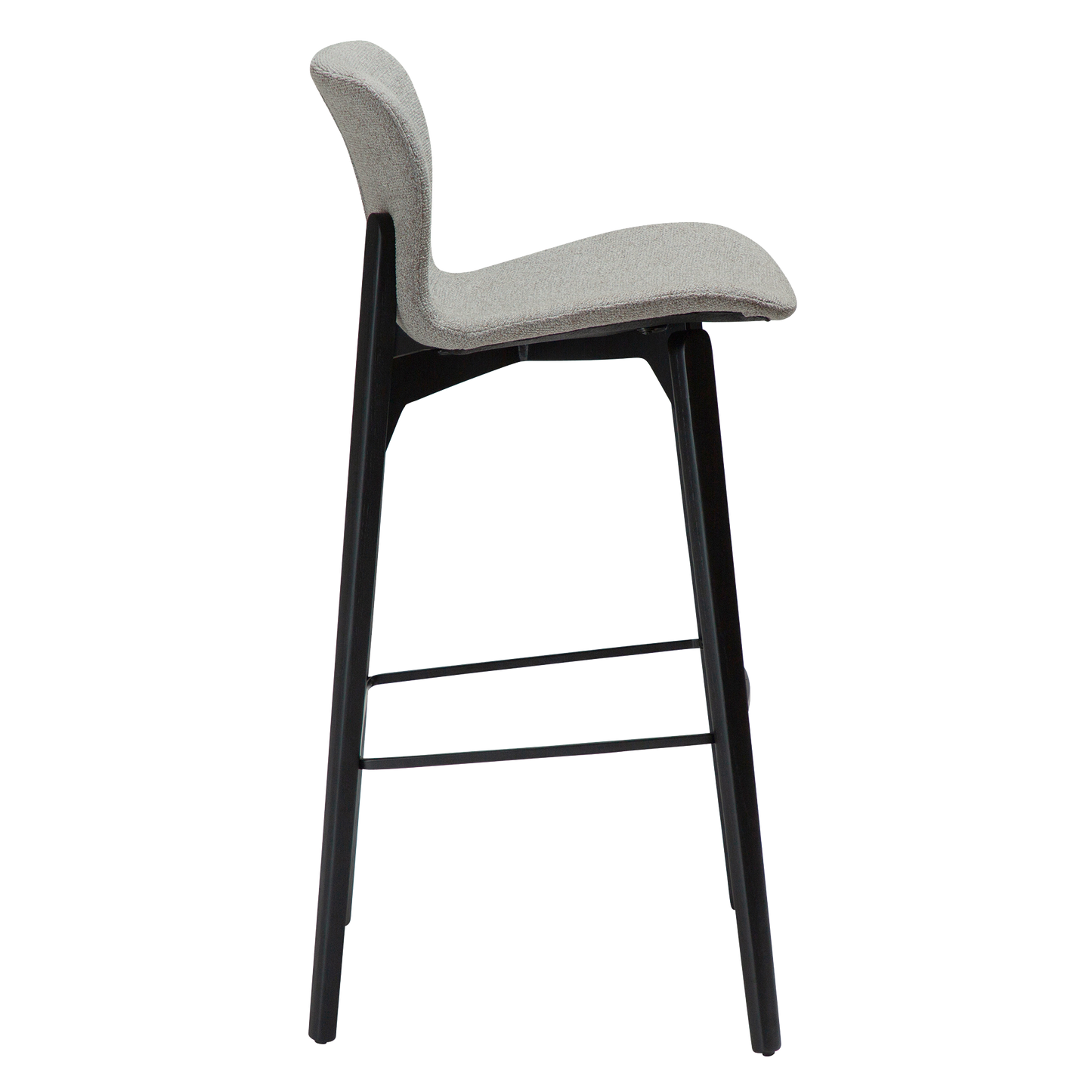 [var:Bezug=kiesel erdfarben Bouclé-Stoff mit Beinen aus schwarzem Eschenholz] PARAGON Barstuhl