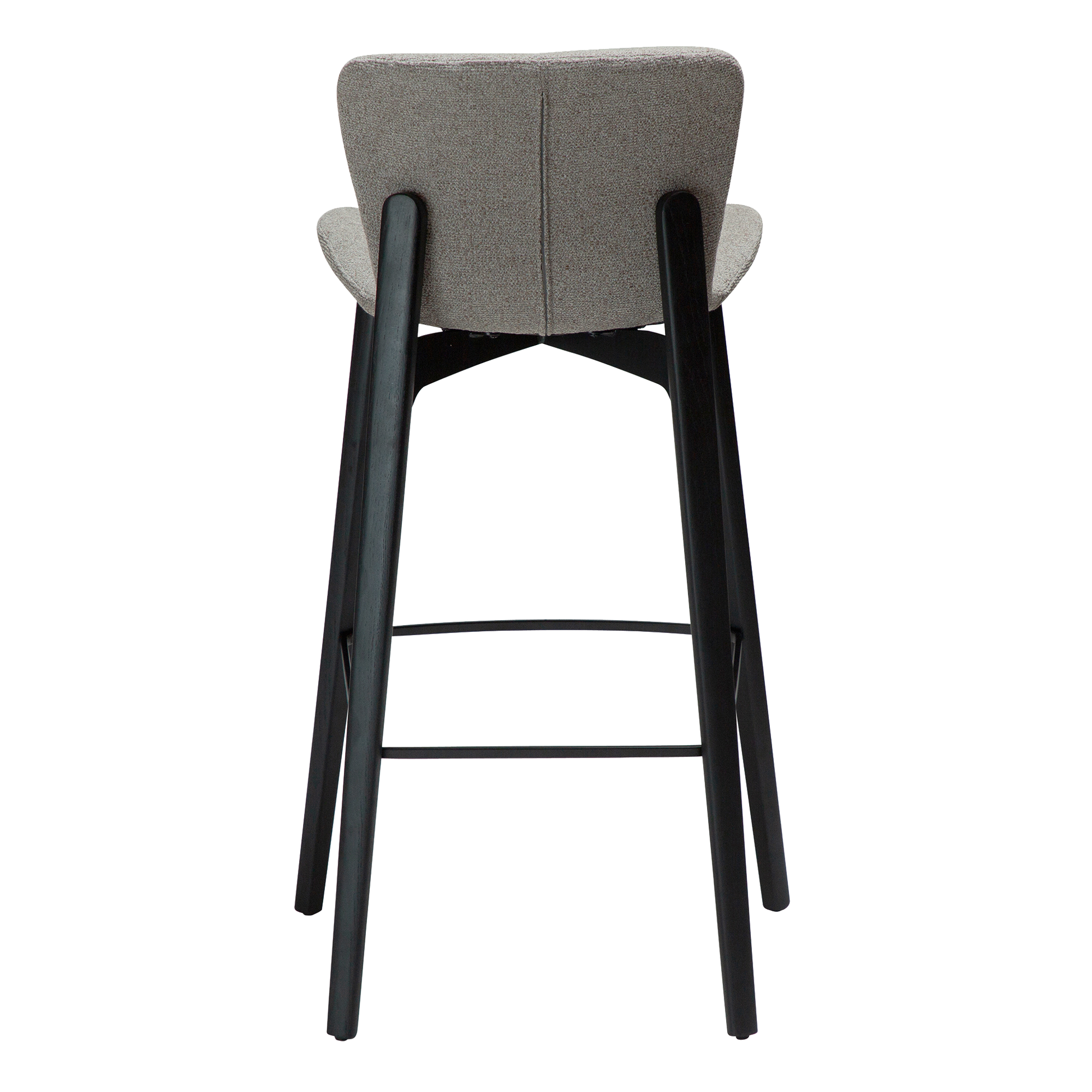 [var:Bezug=kiesel erdfarben Bouclé-Stoff mit Beinen aus schwarzem Eschenholz] PARAGON Barstuhl