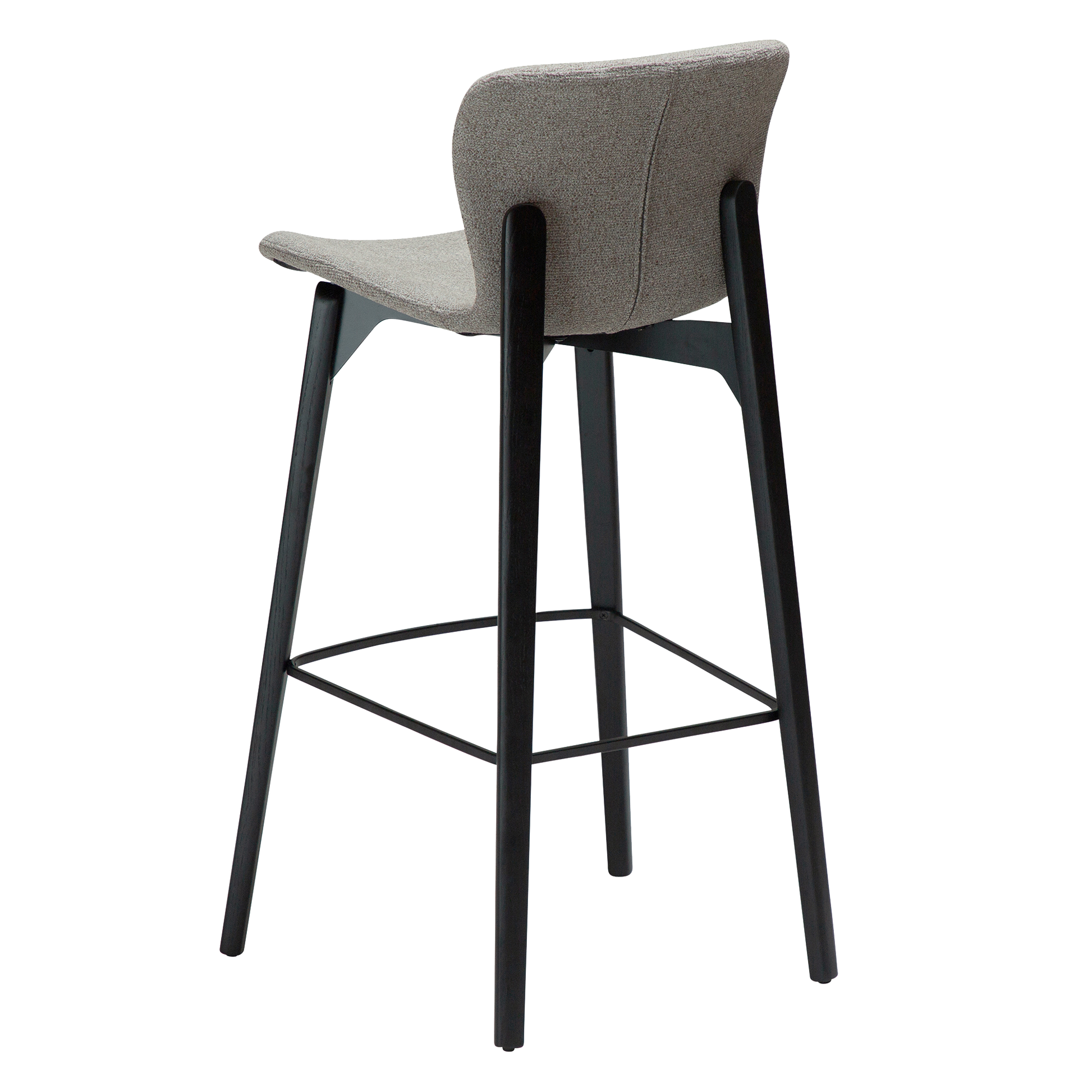 [var:Bezug=kiesel erdfarben Bouclé-Stoff mit Beinen aus schwarzem Eschenholz] PARAGON Barstuhl