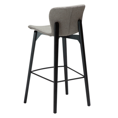 [var:Bezug=kiesel erdfarben Bouclé-Stoff mit Beinen aus schwarzem Eschenholz] PARAGON Barstuhl