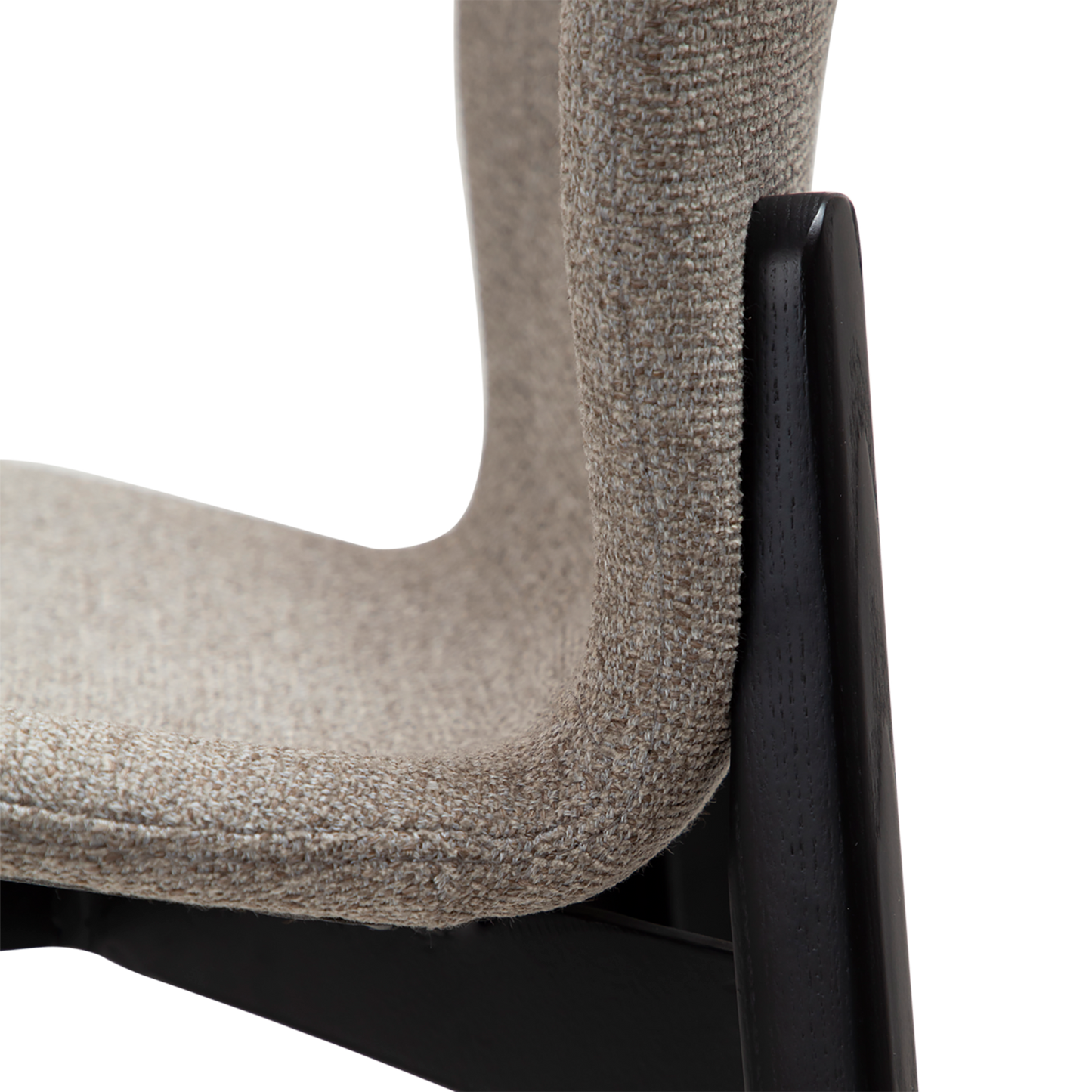 [var:Bezug=kiesel erdfarben Bouclé-Stoff mit Beinen aus schwarzem Eschenholz] PARAGON Barstuhl