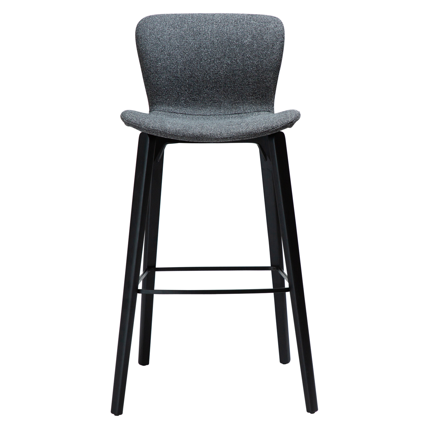 [var:Bezug=Kieselgrauer Bouclé-Stoff mit schwarzen Eschenbeinen] PARAGON Barstuhl