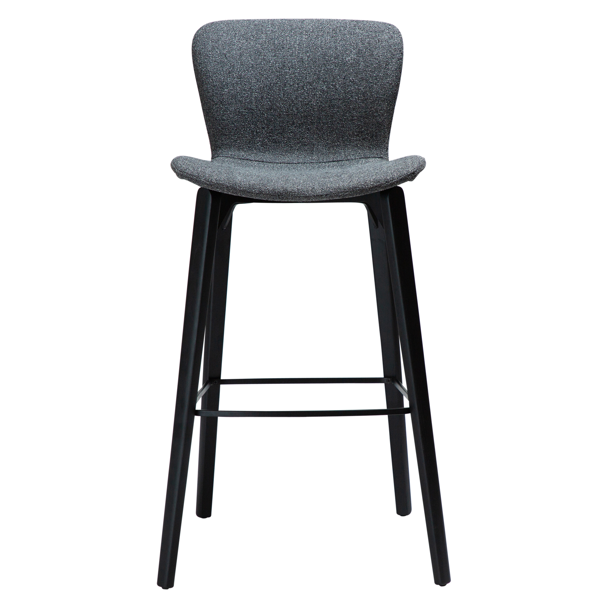 [var:Bezug=Kieselgrauer Bouclé-Stoff mit schwarzen Eschenbeinen] PARAGON Barstuhl