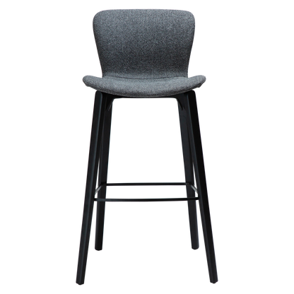 [var:Bezug=Kieselgrauer Bouclé-Stoff mit schwarzen Eschenbeinen] PARAGON Barstuhl