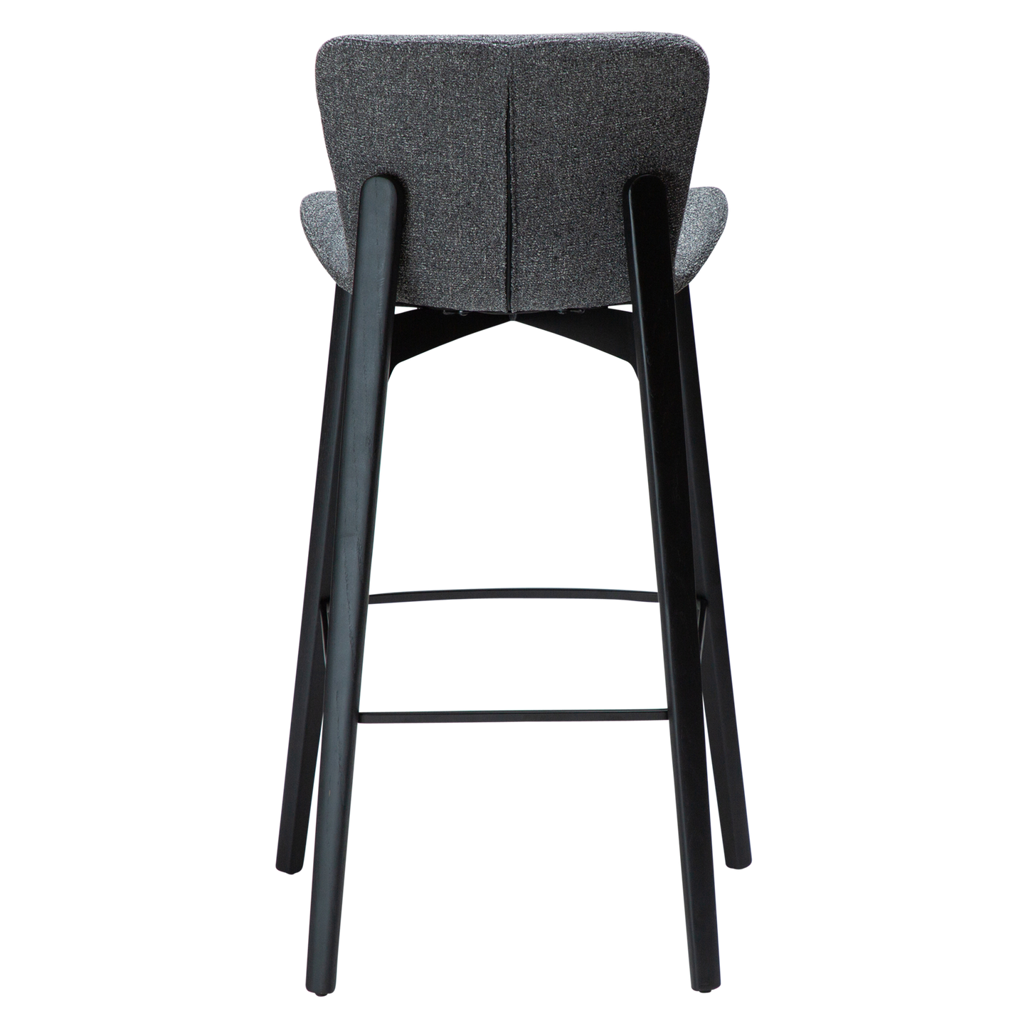 [var:Bezug=Kieselgrauer Bouclé-Stoff mit schwarzen Eschenbeinen] PARAGON Barstuhl