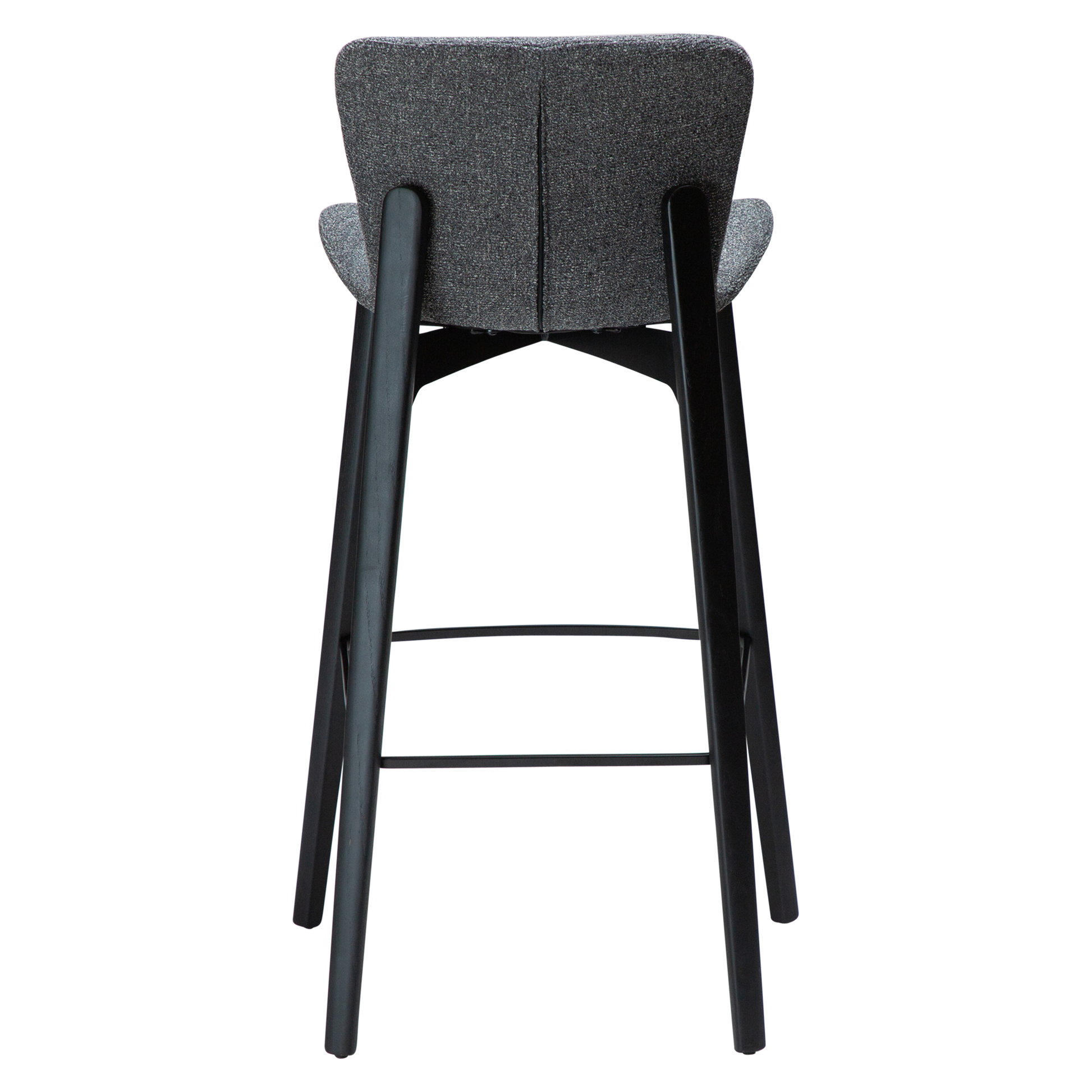 [var:Bezug=Kieselgrauer Bouclé-Stoff mit schwarzen Eschenbeinen] PARAGON Barstuhl