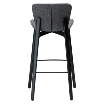 [var:Bezug=Kieselgrauer Bouclé-Stoff mit schwarzen Eschenbeinen] PARAGON Barstuhl