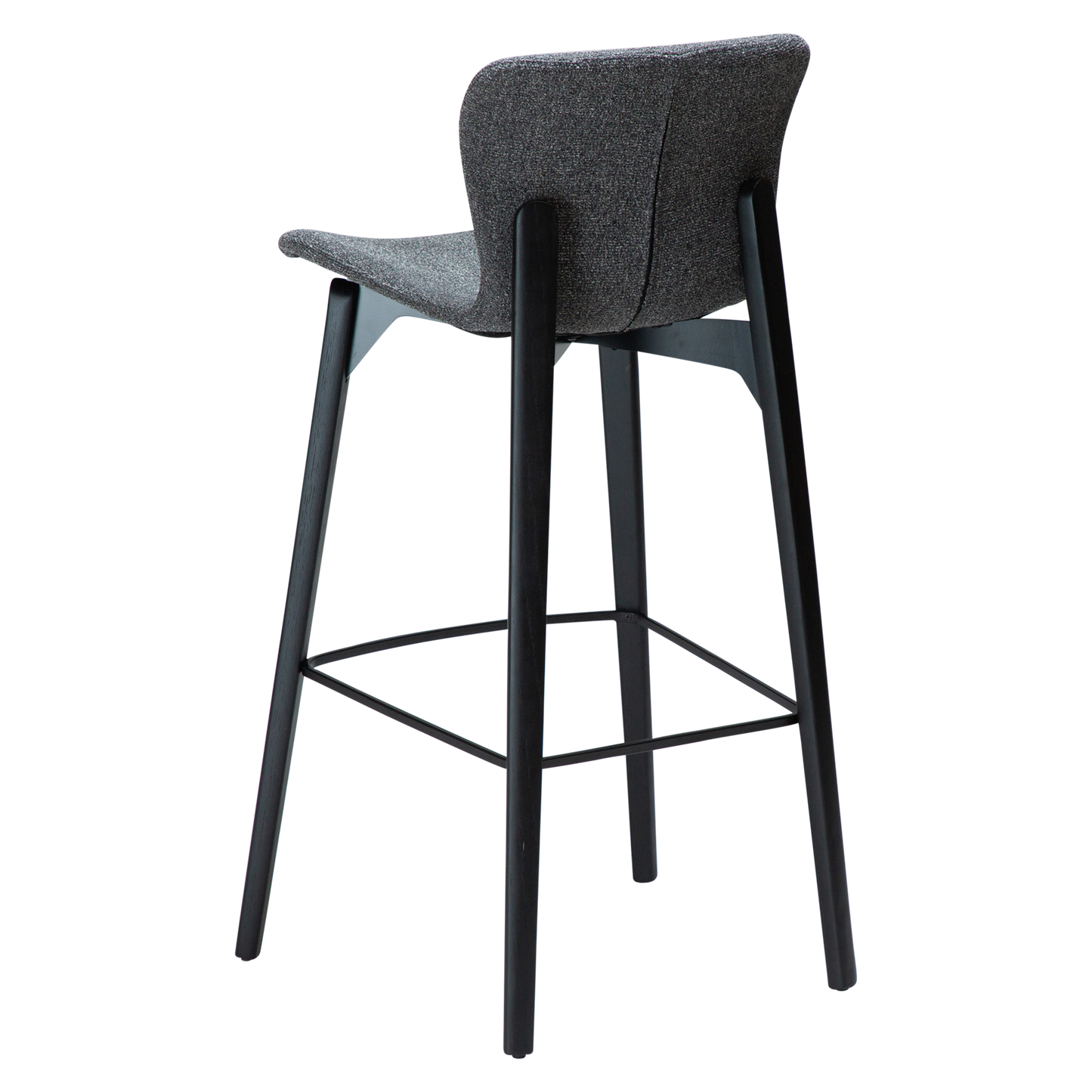 [var:Bezug=Kieselgrauer Bouclé-Stoff mit schwarzen Eschenbeinen] PARAGON Barstuhl