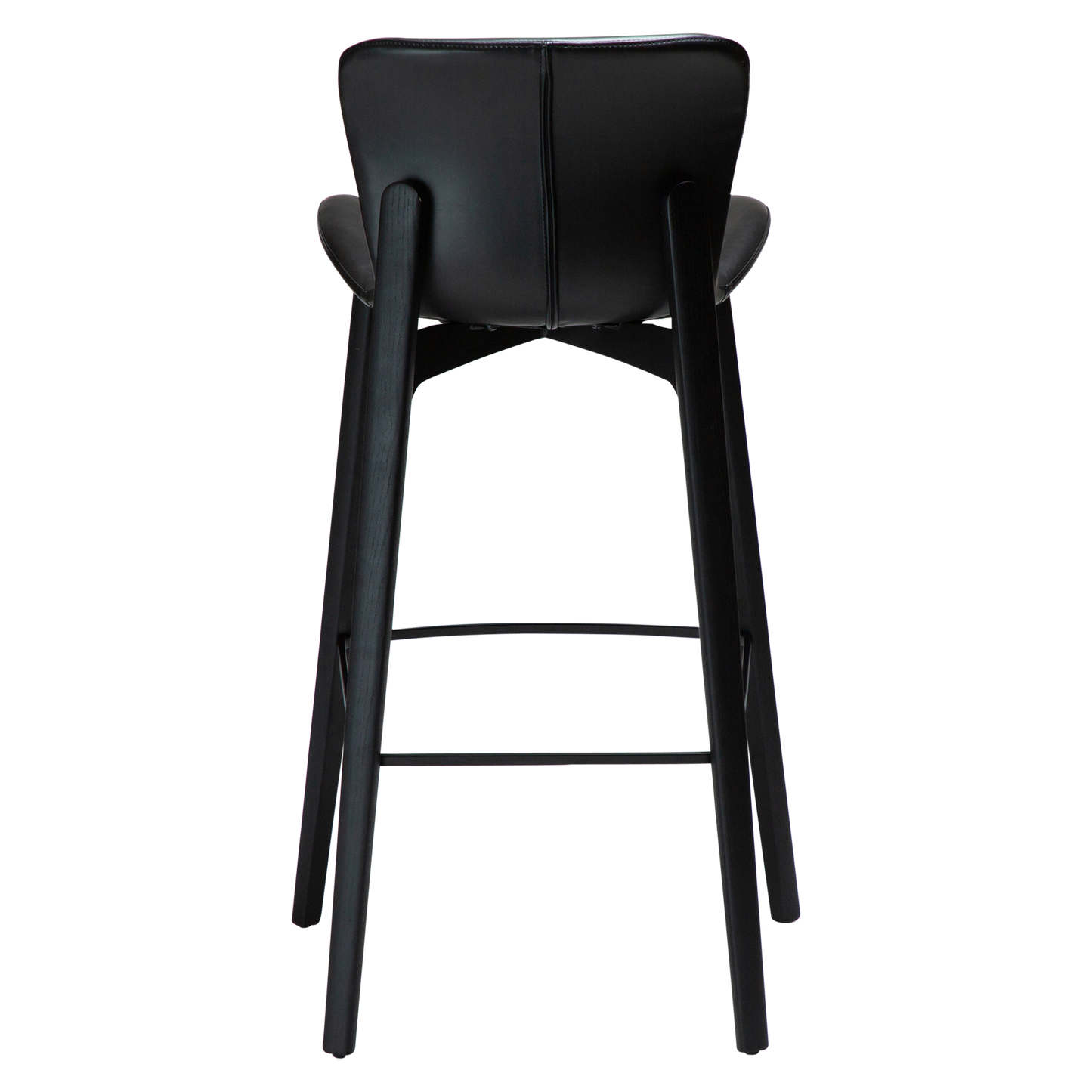 [var:Bezug=Vintage schwarzes Kunstleder mit schwarzen Eschenbeinen] PARAGON Barstuhl