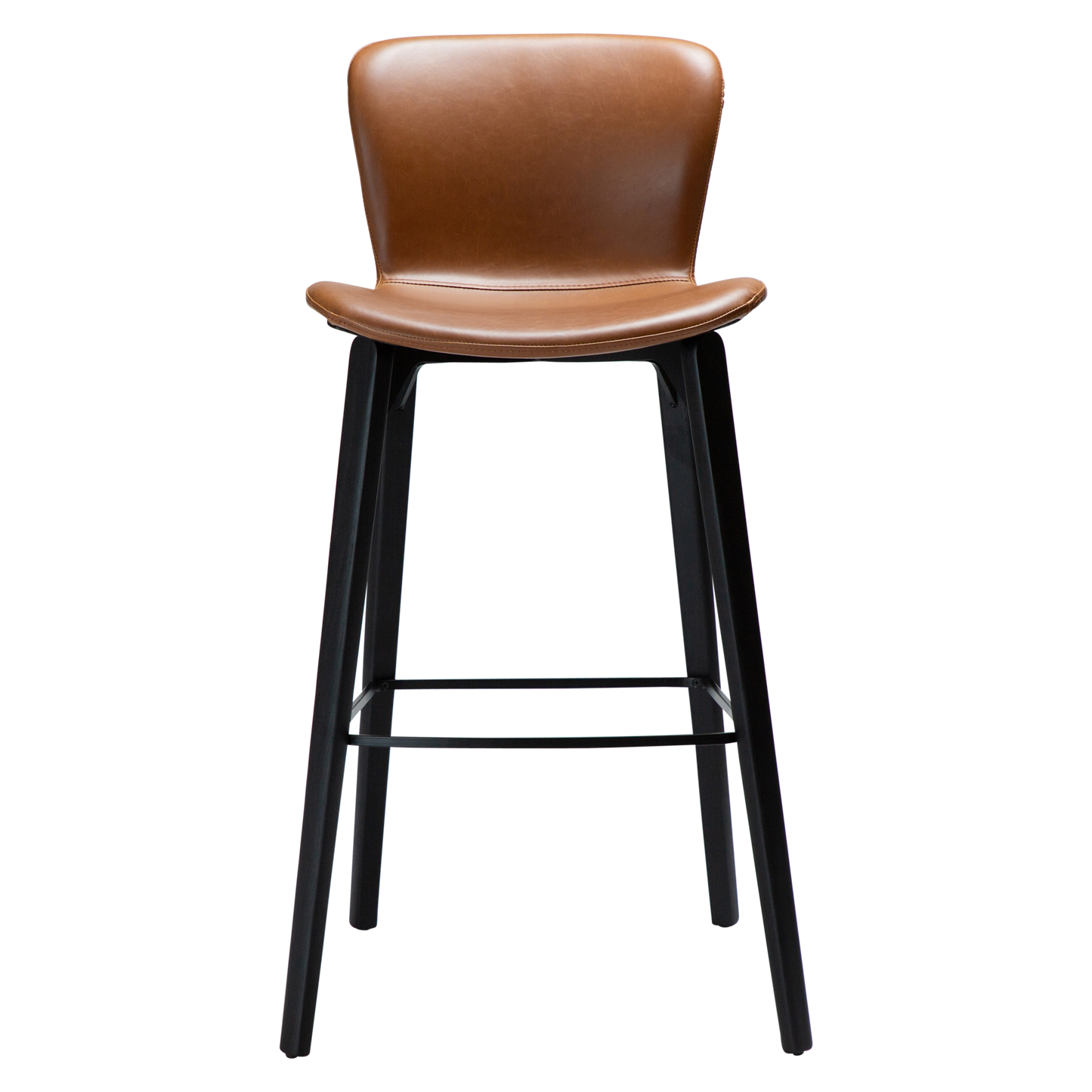 [var:Bezug=Vintage hellbraunes Kunstleder mit schwarzen Eschenbeinen] PARAGON Barstuhl