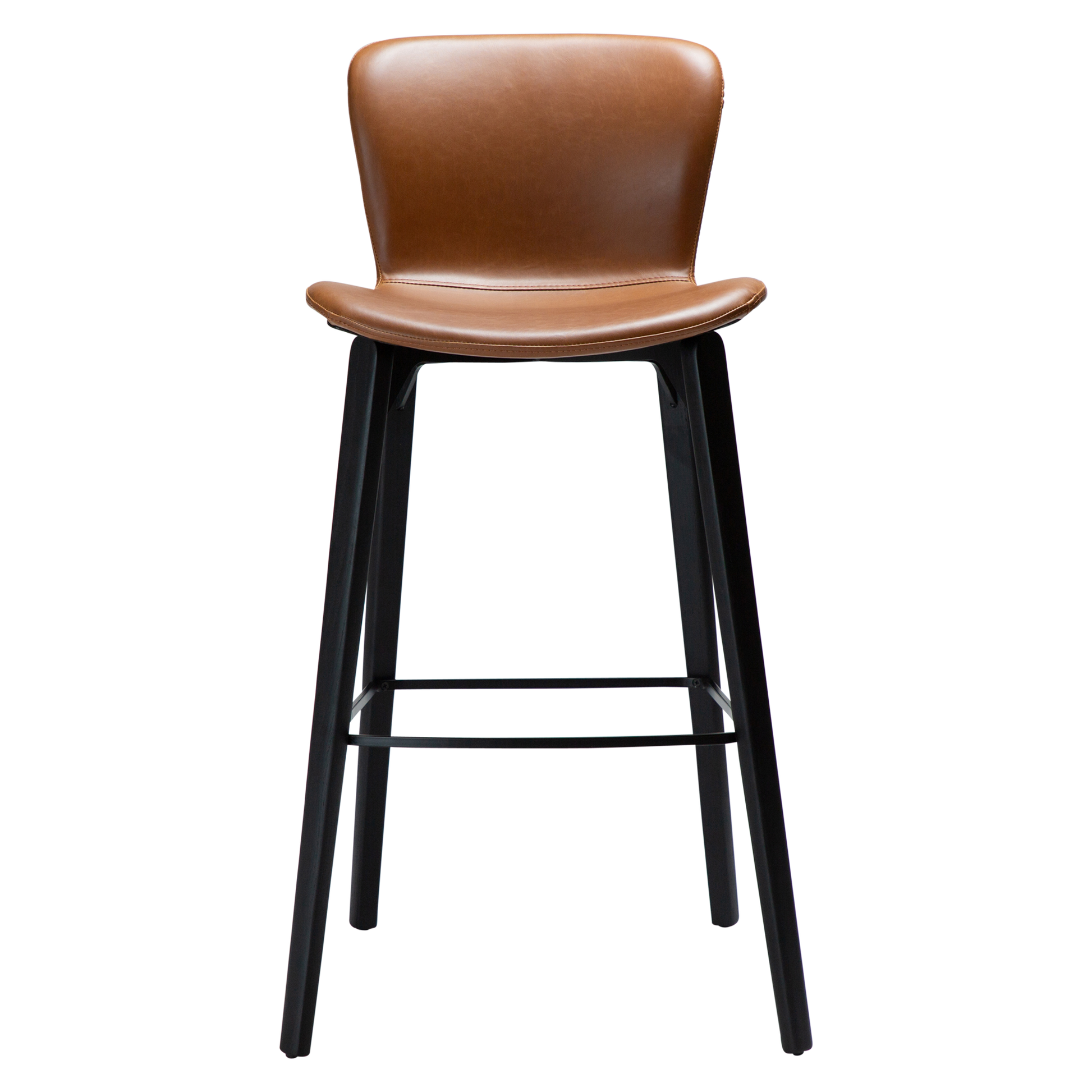 [var:Bezug=Vintage hellbraunes Kunstleder mit schwarzen Eschenbeinen] PARAGON Barstuhl