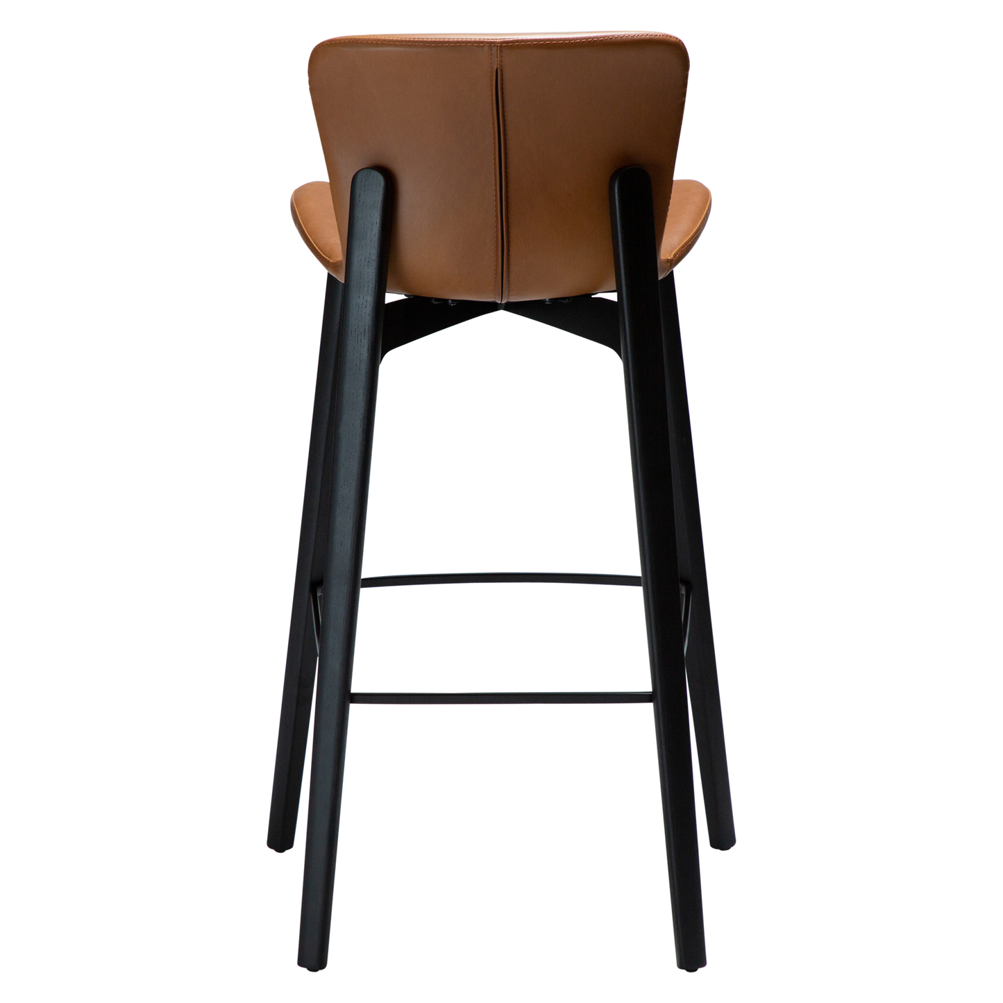 [var:Bezug=Vintage hellbraunes Kunstleder mit schwarzen Eschenbeinen] PARAGON Barstuhl