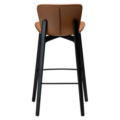 [var:Bezug=Vintage hellbraunes Kunstleder mit schwarzen Eschenbeinen] PARAGON Barstuhl