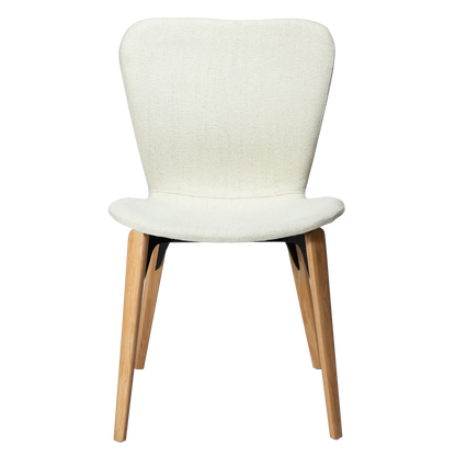[var:Bezug=Knochenweißer Bouclé-Stoff mit Eichenbeinen] PARAGON Stuhl