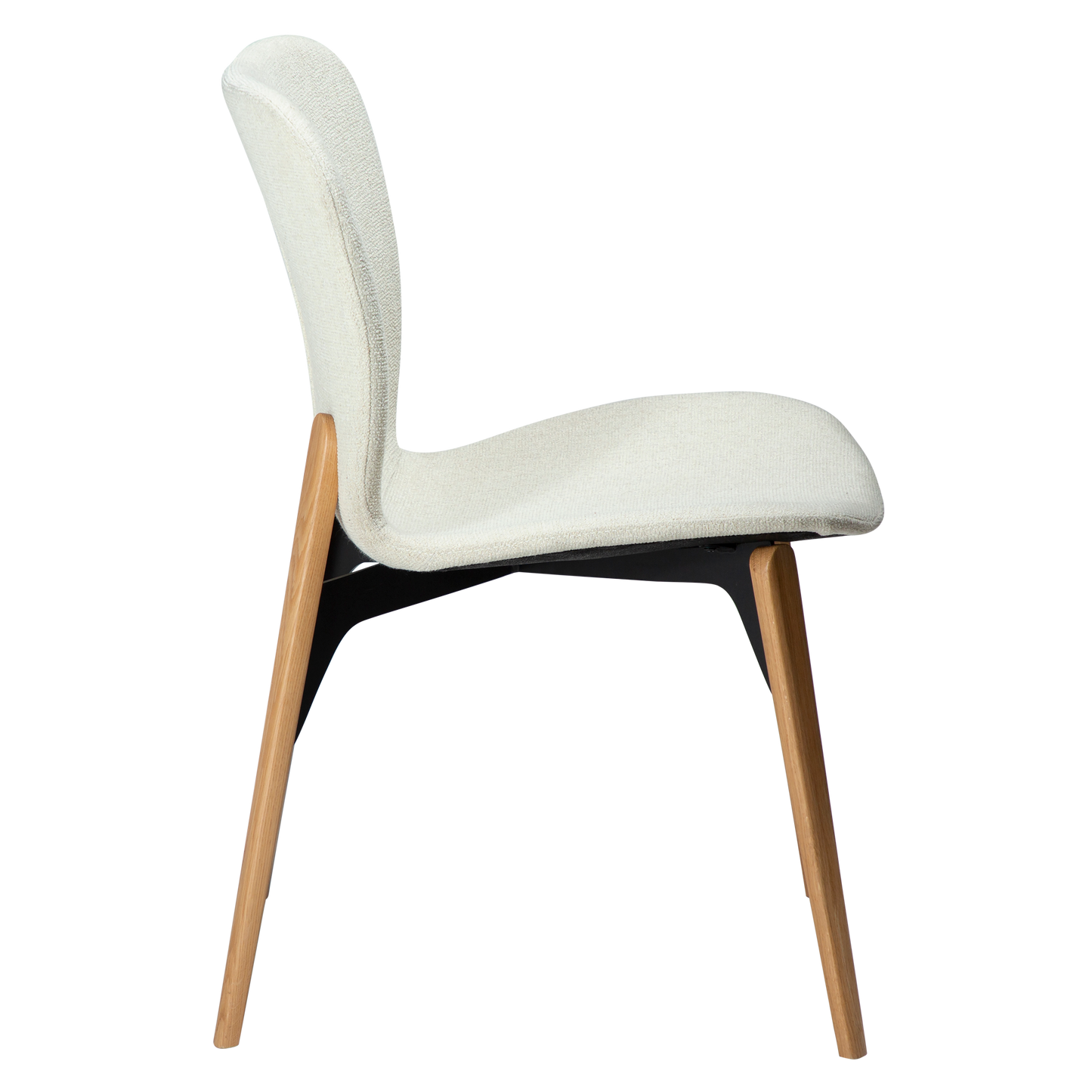 [var:Bezug=Knochenweißer Bouclé-Stoff mit Eichenbeinen] PARAGON Stuhl