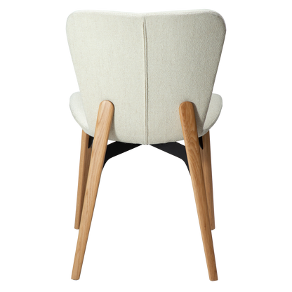 [var:Bezug=Knochenweißer Bouclé-Stoff mit Eichenbeinen] PARAGON Stuhl