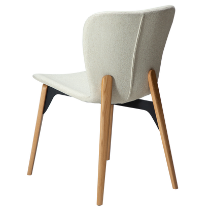 [var:Bezug=Knochenweißer Bouclé-Stoff mit Eichenbeinen] PARAGON Stuhl