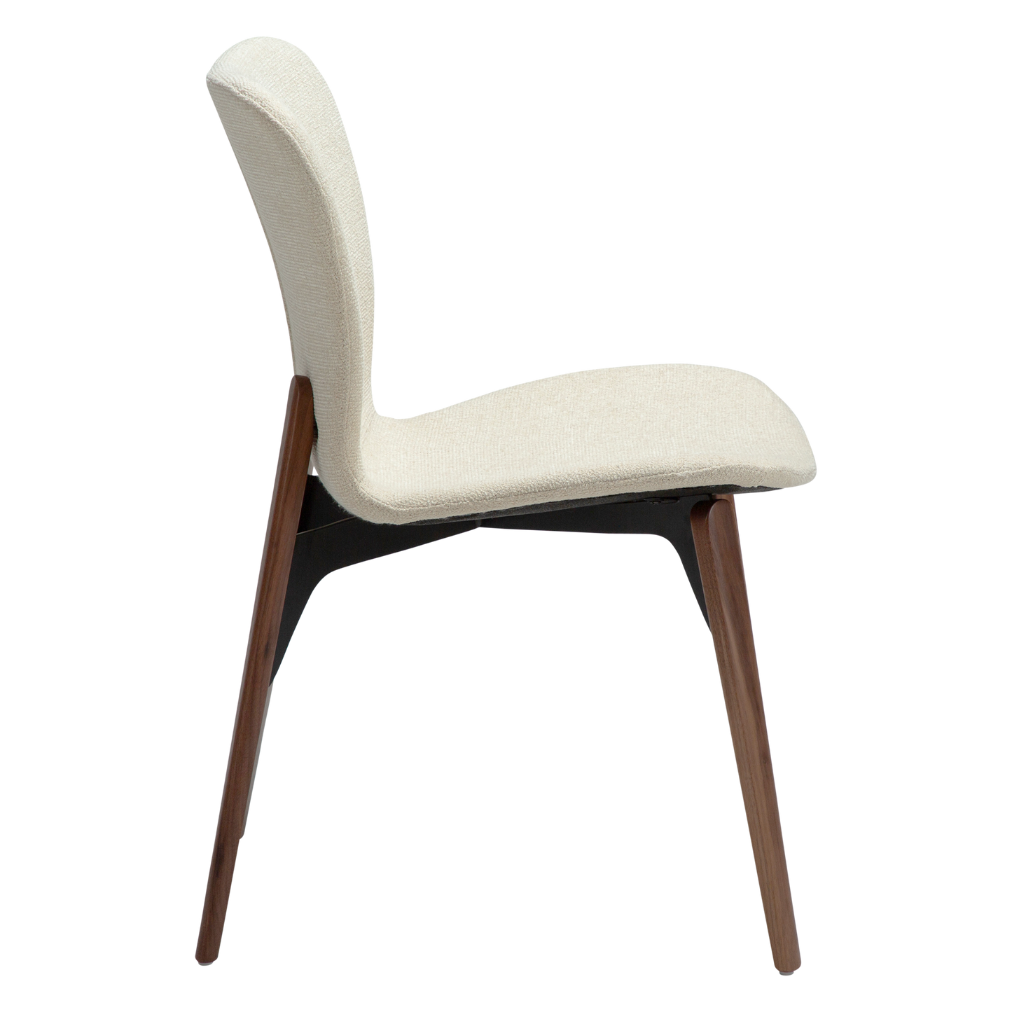 [var:Bezug=Frosted Mandel Bouclé-Stoff mit Schimmer und Walnussbeinen] PARAGON Stuhl