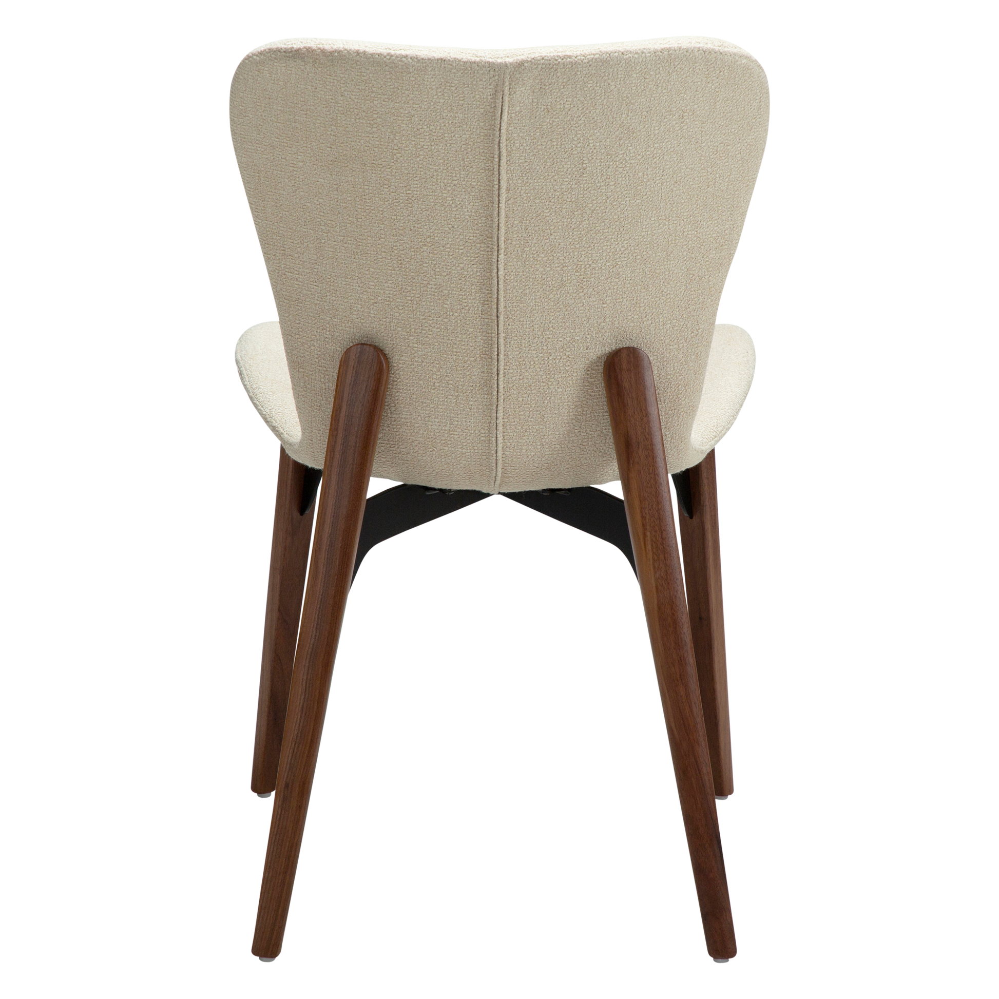 [var:Bezug=Frosted Mandel Bouclé-Stoff mit Schimmer und Walnussbeinen] PARAGON Stuhl