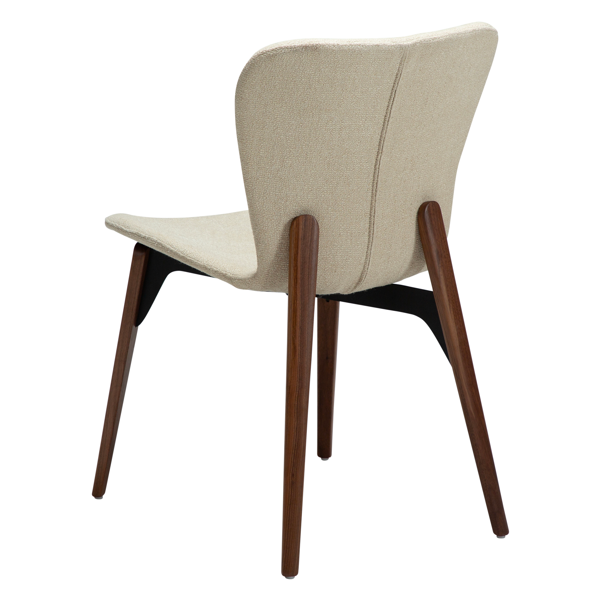 [var:Bezug=Frosted Mandel Bouclé-Stoff mit Schimmer und Walnussbeinen] PARAGON Stuhl