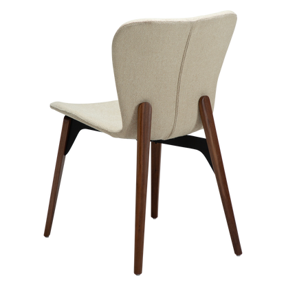 [var:Bezug=Frosted Mandel Bouclé-Stoff mit Schimmer und Walnussbeinen] PARAGON Stuhl