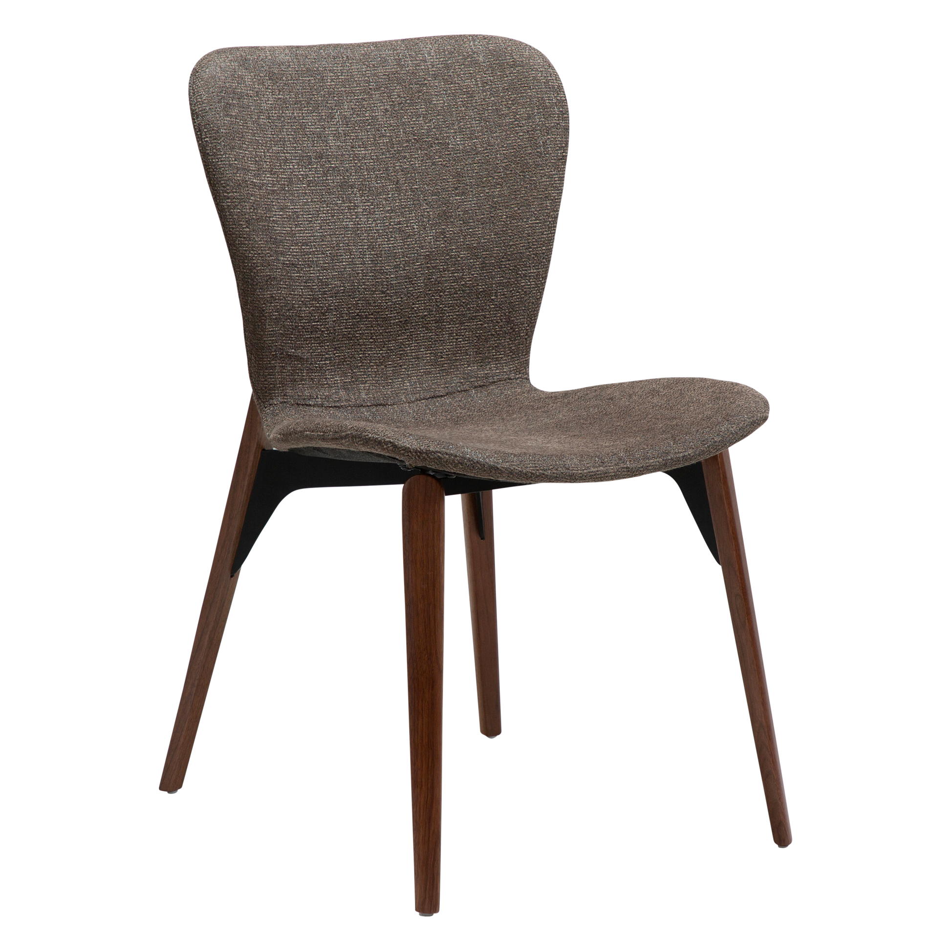 [var:Bezug=Majoranbrauner Bouclé-Stoff mit Walnussbeinen] PARAGON Stuhl