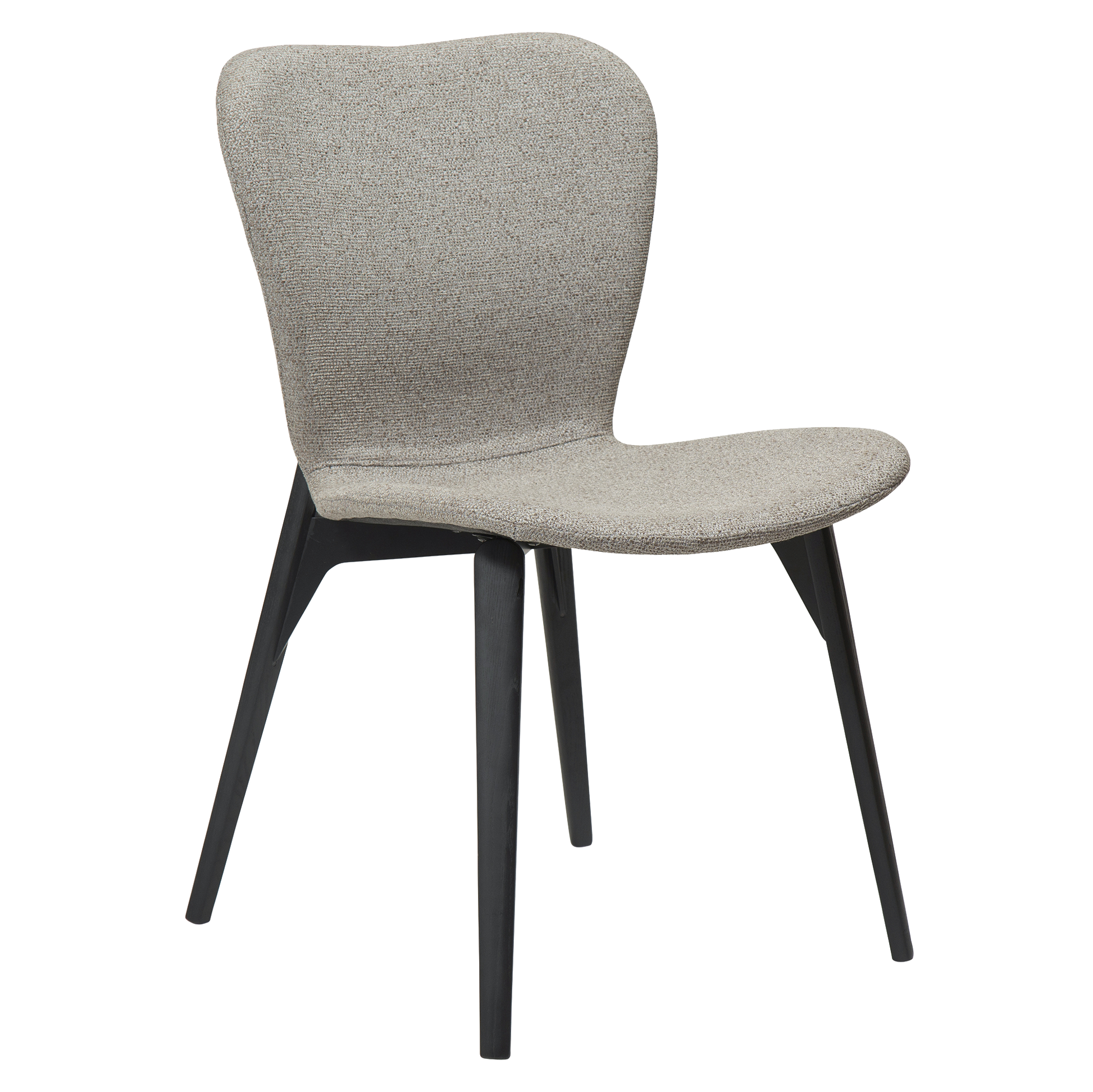 [var:Bezug=kiesel erdfarben Bouclé-Stoff mit schwarz gebeizten Eschenbeinen] PARAGON Stuhl