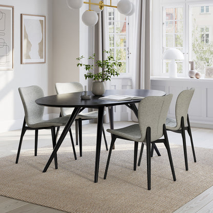 [var:Bezug=Kieselgrauer Bouclé-Stoff mit schwarz gebeizten Eschenbeinen] PARAGON Stuhl