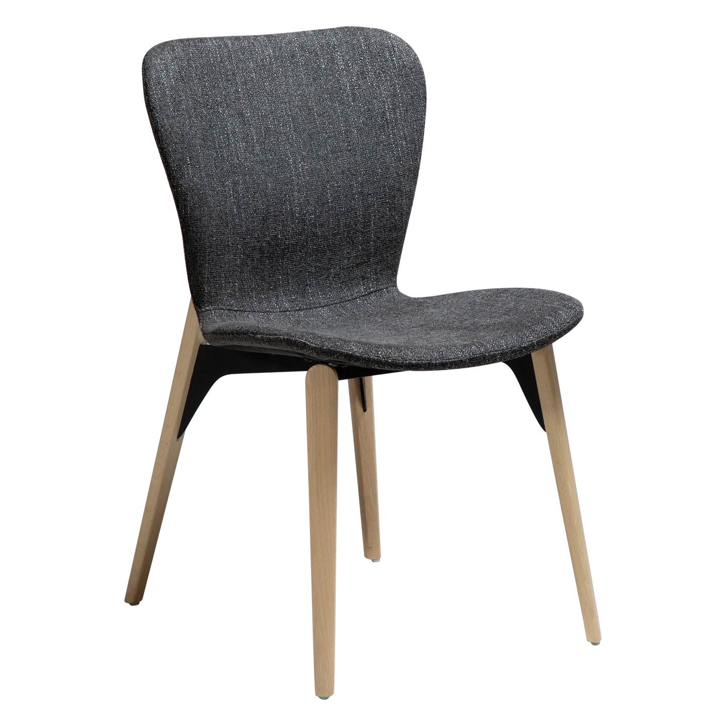 [var:Bezug=Raben-schwarzer Bouclé-Stoff mit weiß gewaschenen Eichenbeinen] PARAGON Stuhl