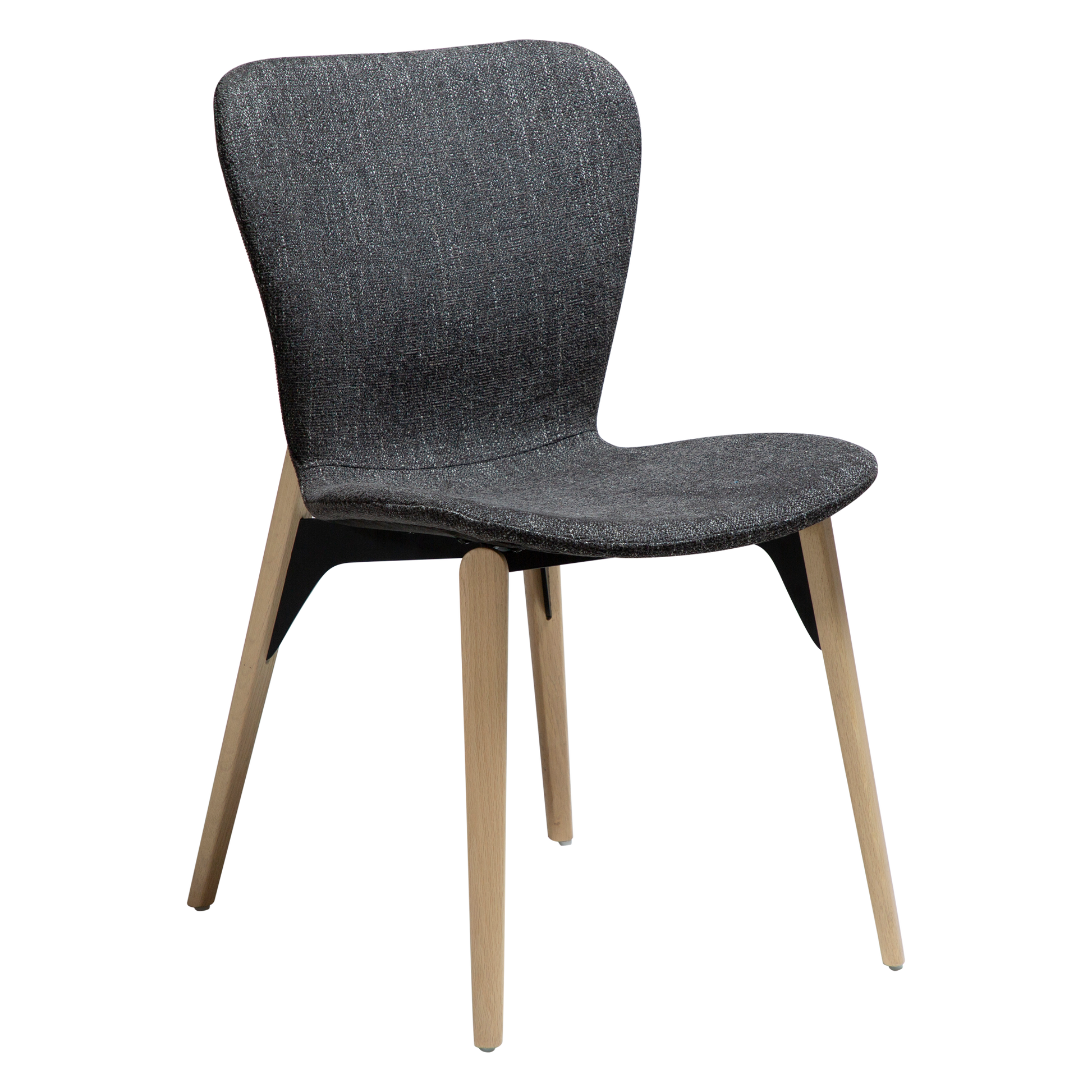 [var:Bezug=Raben-schwarzer Bouclé-Stoff mit weiß gewaschenen Eichenbeinen] PARAGON Stuhl