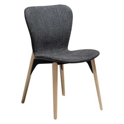 [var:Bezug=Raben-schwarzer Bouclé-Stoff mit weiß gewaschenen Eichenbeinen] PARAGON Stuhl