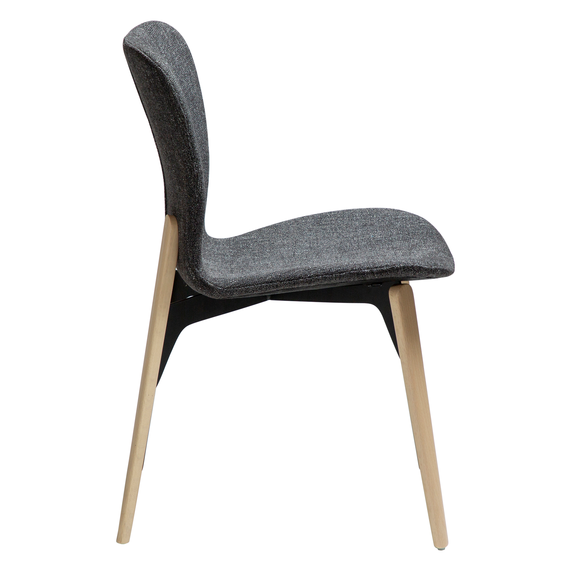 [var:Bezug=Raben-schwarzer Bouclé-Stoff mit weiß gewaschenen Eichenbeinen] PARAGON Stuhl