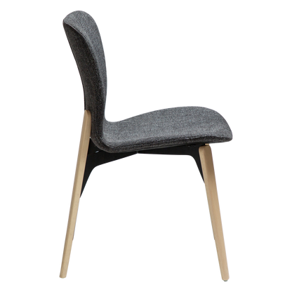 [var:Bezug=Raben-schwarzer Bouclé-Stoff mit weiß gewaschenen Eichenbeinen] PARAGON Stuhl