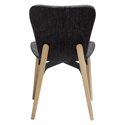 [var:Bezug=Raben-schwarzer Bouclé-Stoff mit weiß gewaschenen Eichenbeinen] PARAGON Stuhl