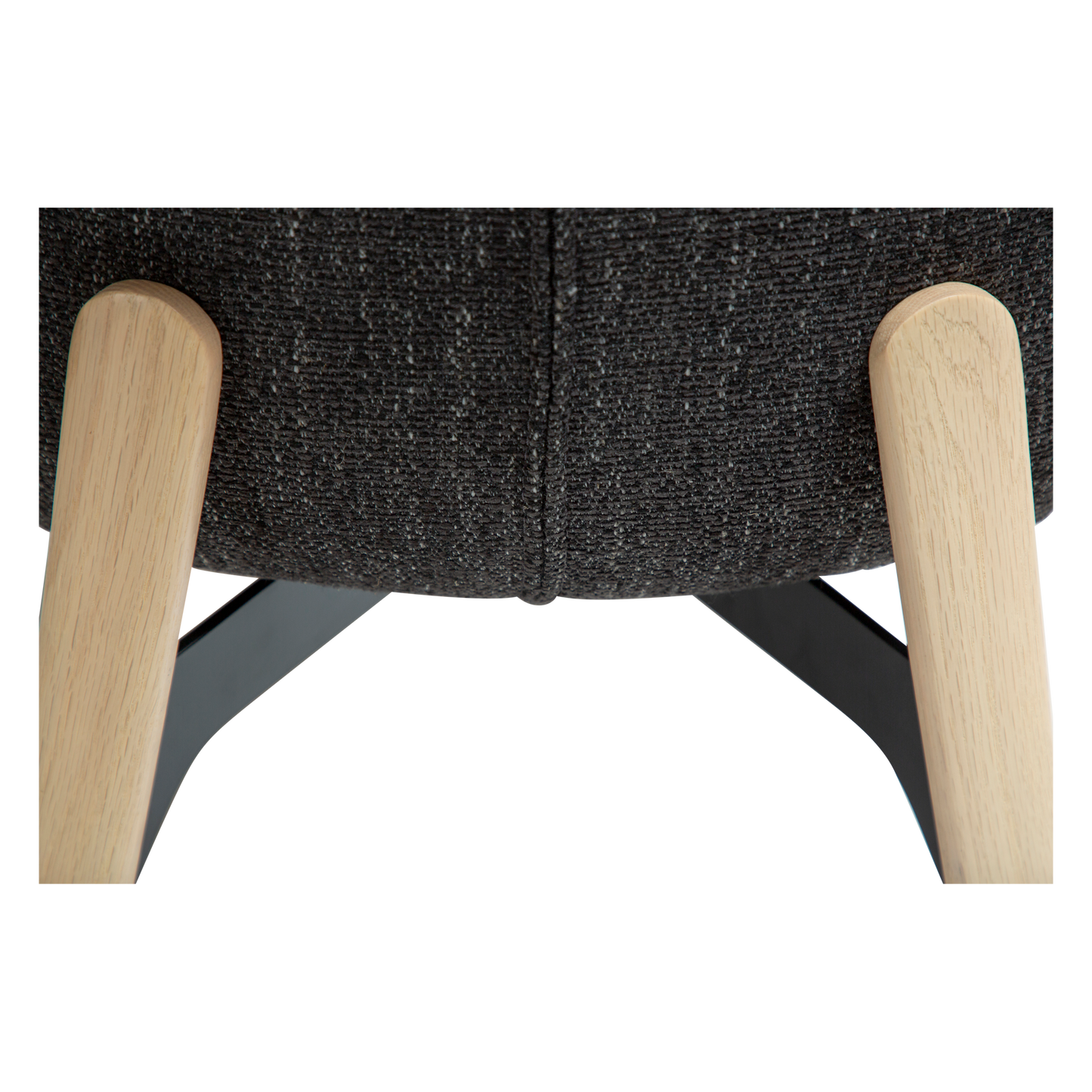 [var:Bezug=Raben-schwarzer Bouclé-Stoff mit weiß gewaschenen Eichenbeinen] PARAGON Stuhl