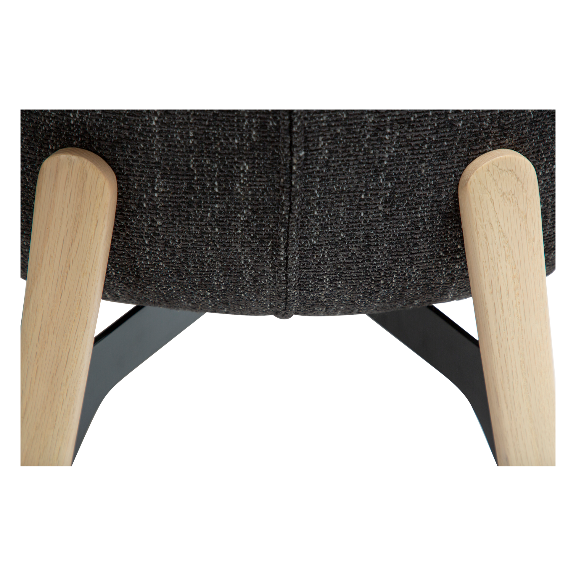 [var:Bezug=Raben-schwarzer Bouclé-Stoff mit weiß gewaschenen Eichenbeinen] PARAGON Stuhl